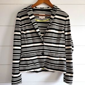 LOFT black and white striped jacket blazer